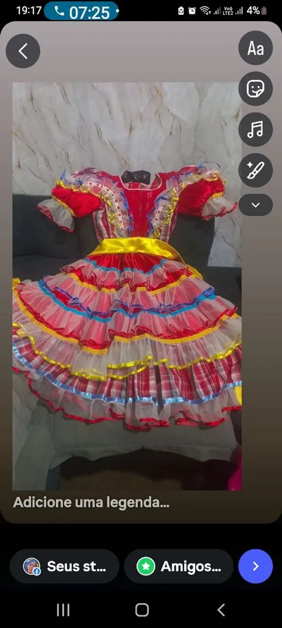 Vestido junino infantil 8 anos