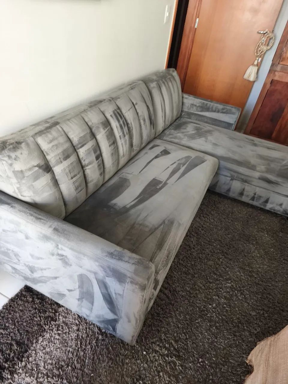 Sofá reclinável com chaise e baú  - Foto 4