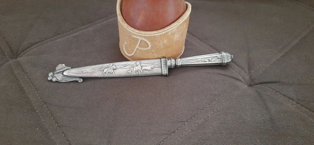 Faca prateada elmo antiga - Foto 5