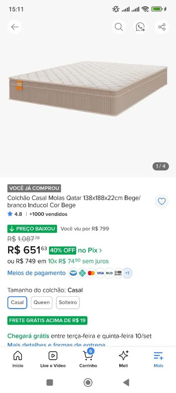 Colchão Inducol molas e espuma D65 (NOVO) - Foto 3