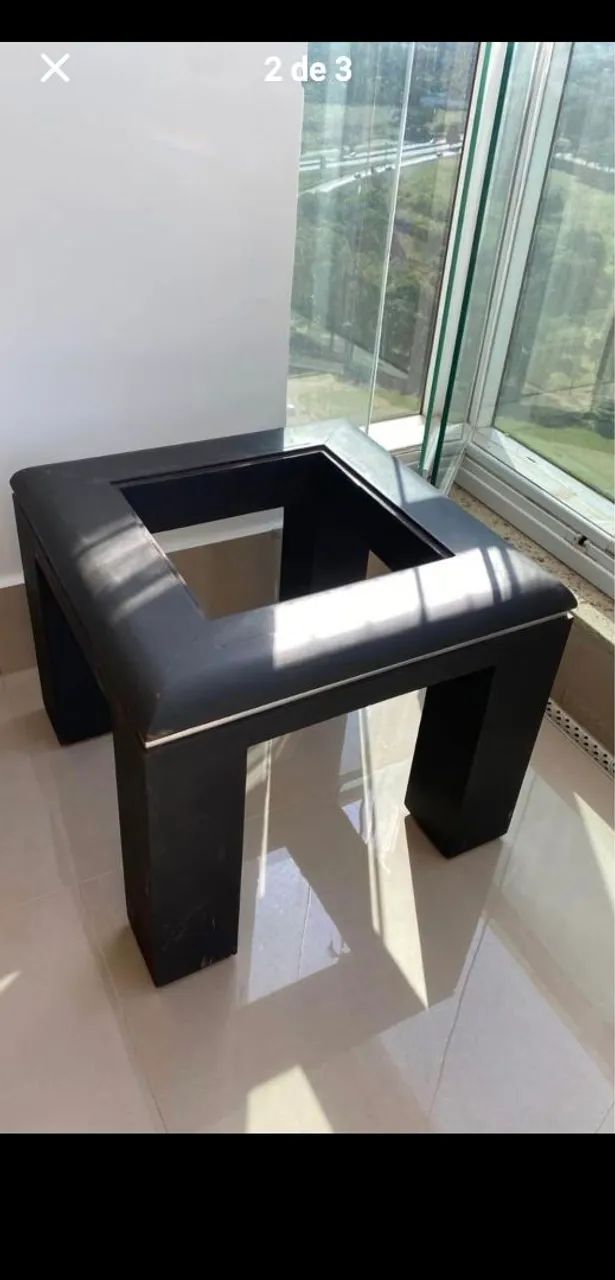80%OFF kit de mesa de centro com 02 mesas laterais de madeira sem vidro  - Foto 2