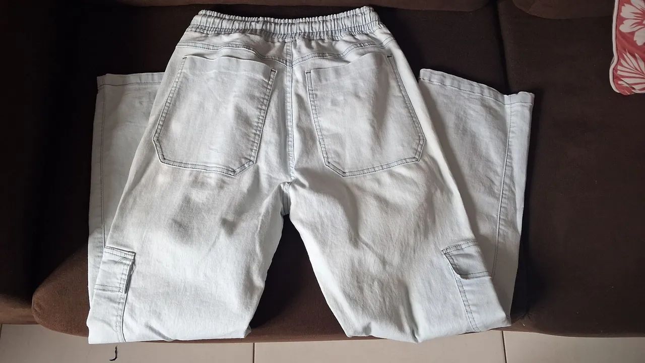 Calça masculina jeans lavada   - Foto 3