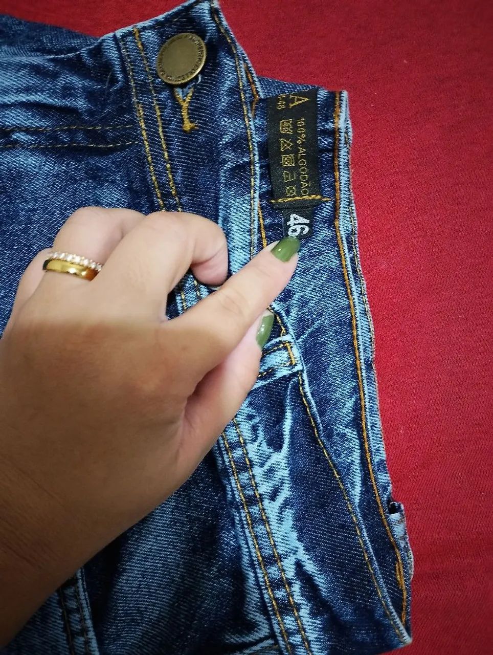 Calça MOM marmorizada 100% algodão  - Foto 5