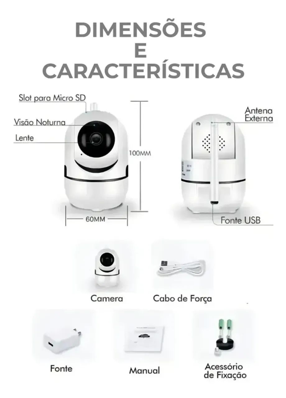 Câmera Babá Eletrônica Full Hd Visão Noturna Wifi - Foto 4