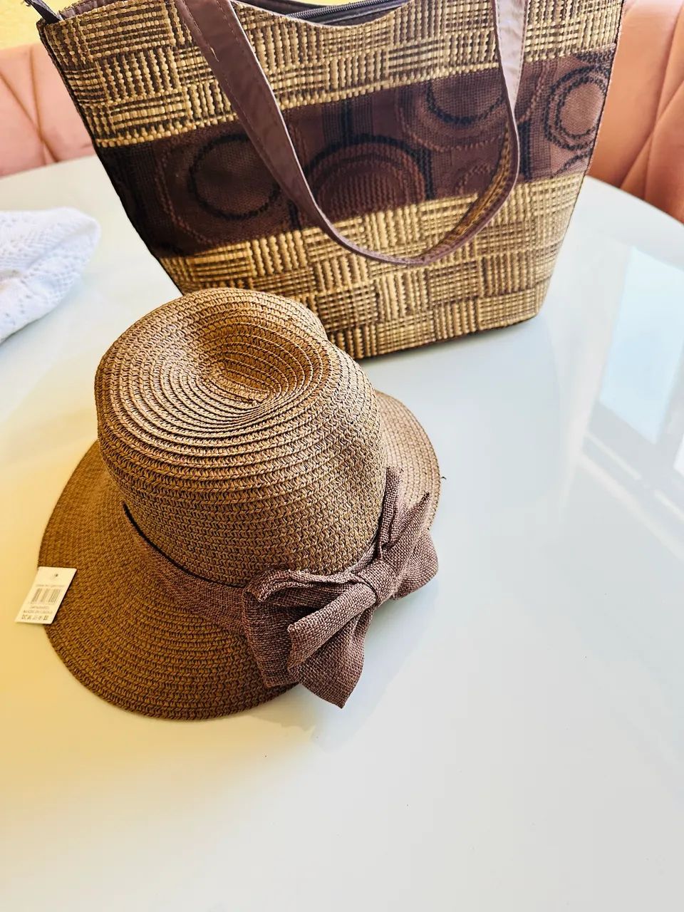 Kit 1 bolsa estruturada de praia + 1 chapéu  - Foto 2