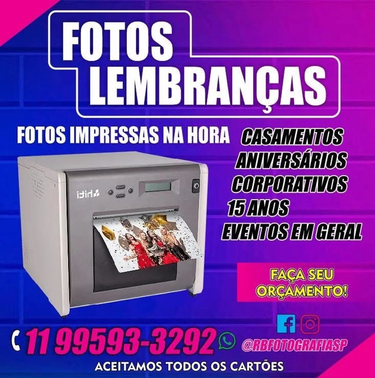 Foto lembrança na sua festa 