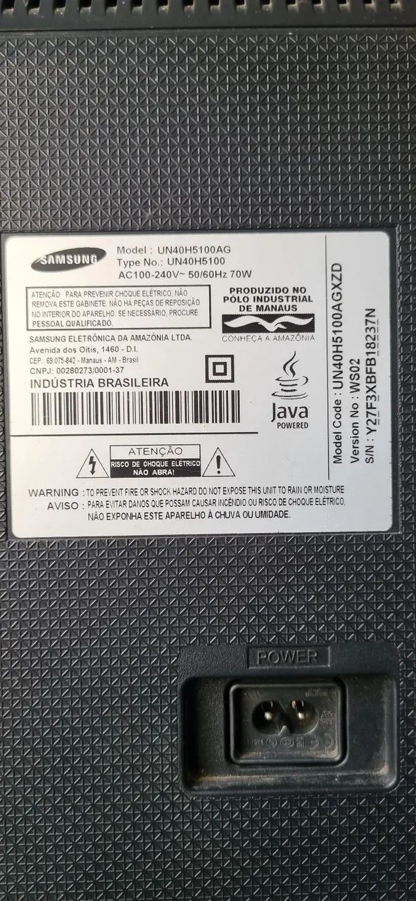 TV  televisão  Sansung 40 polegadas com tela quebrada.  Tem som, cabo e controle remoto - Foto 2