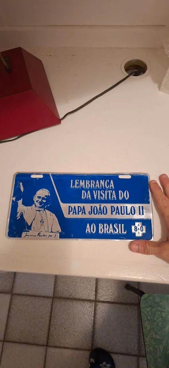 Placa comemorativa da visita do Papa João Paulo II - Foto 2