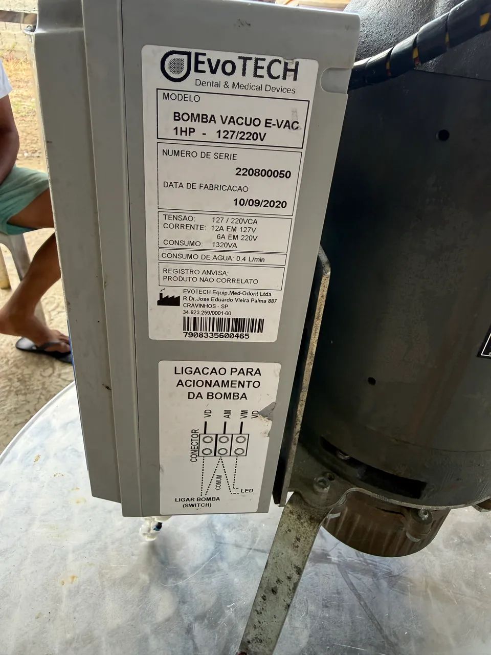 Bomba Vácuo até 4 Cadeiras Consultórios 1HP Bivolt EVAC Evotech numca usado. - Foto 5