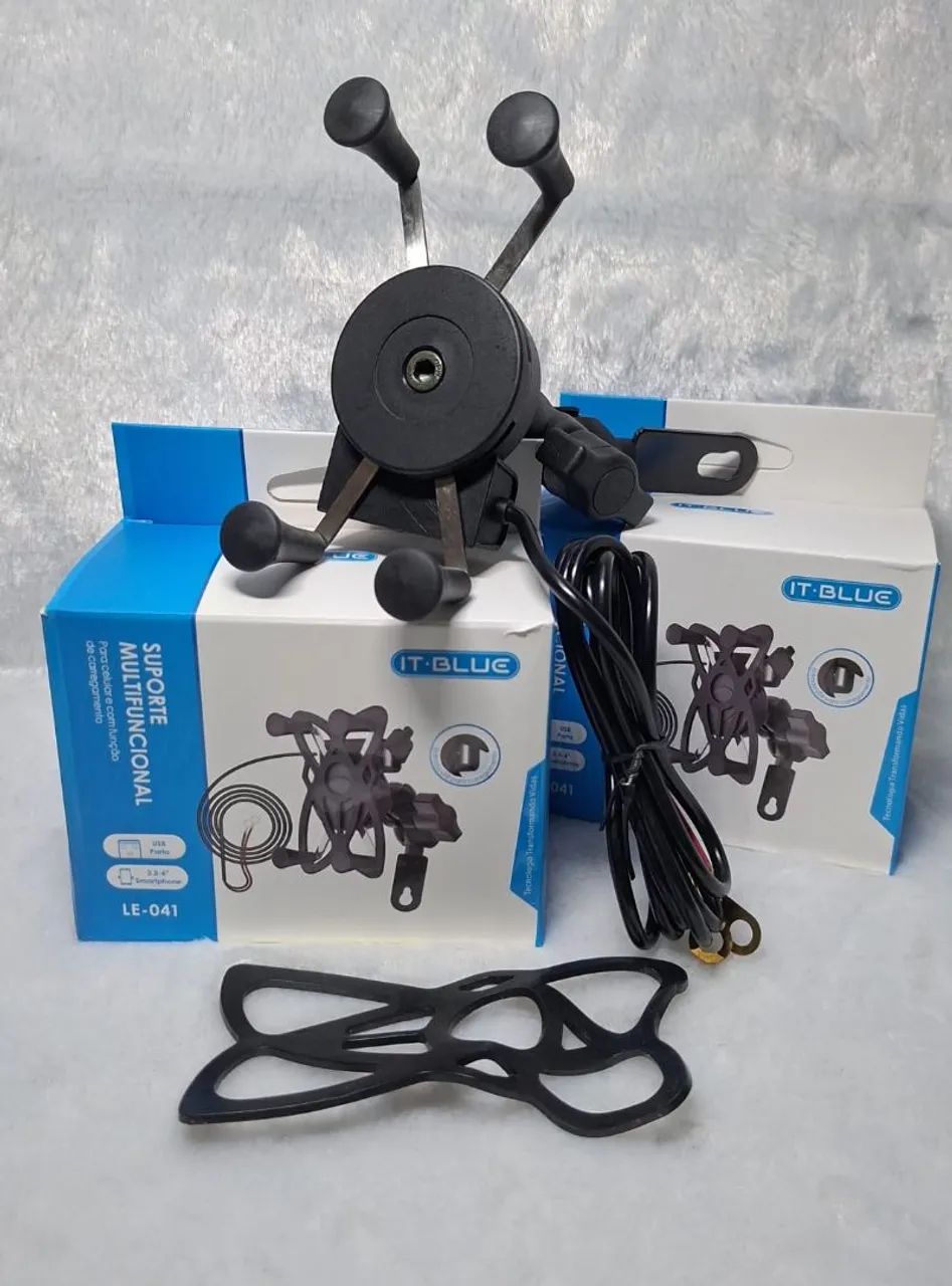 Suporte de celular para moto com carregador USB 