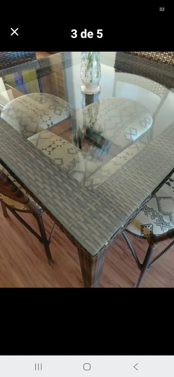 MESA DE JUNCO COM 4 CADEIRAS - Foto 3