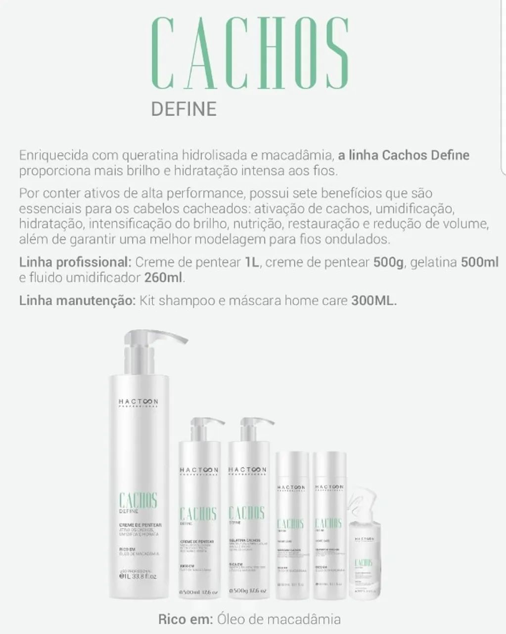 UMIDIFICADOR PARA CABELOS CACHEADOS 