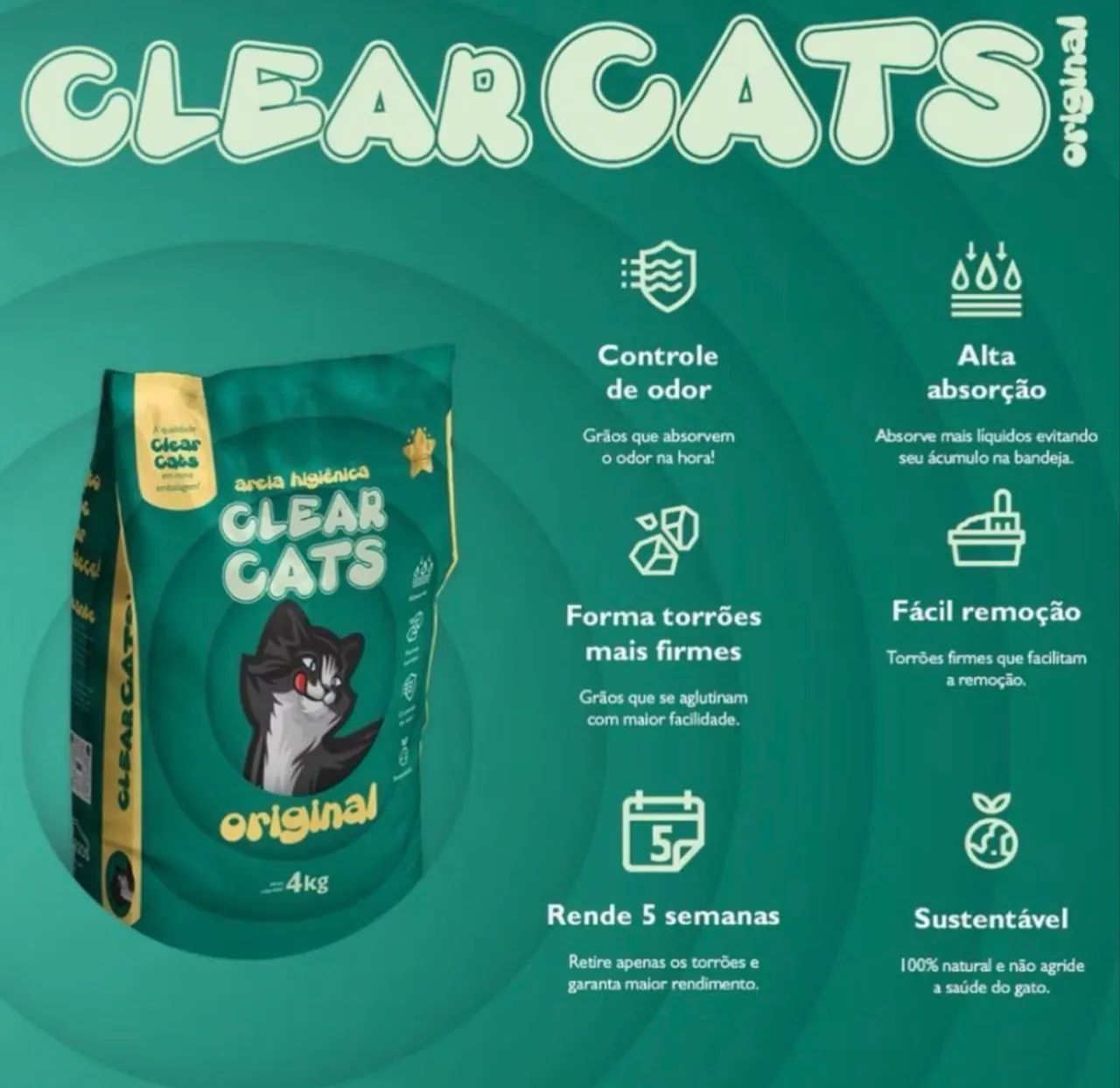 Areia para gatos 