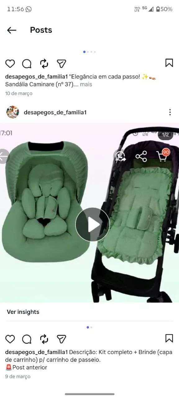 Kit de capas para carrinho e bebê conforto. Cor: PRETO  - Foto 2