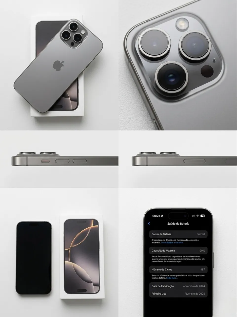 Iphone 16 pro max 256gb bateria 100 - Celulares e Smartphones