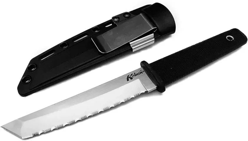 Faca tática de lâmina fixa Serrilhada Cold Steel Kobun