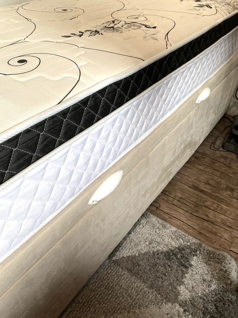 Cama box baú solteiro em suede com colchão  - Foto 5
