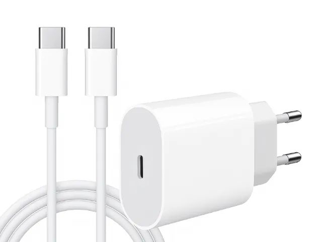 Carregador Tipo C com Fonte e Cabo Usb-C Tipo C [Kit Completo]