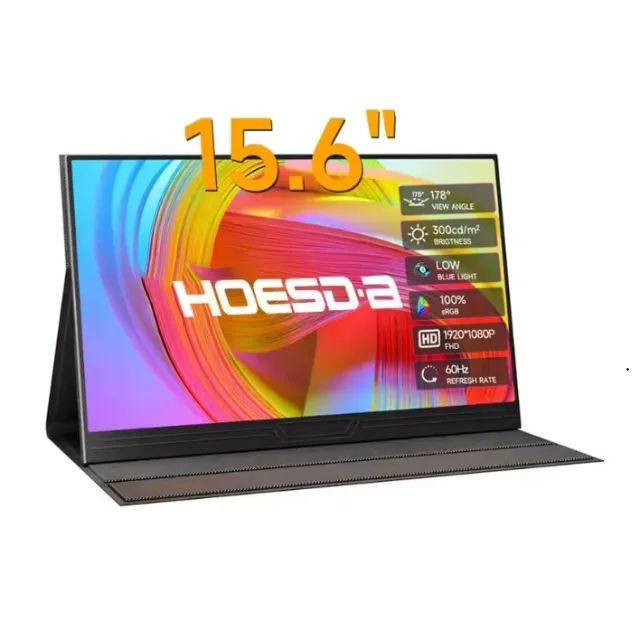 Monitor Portátil 15,6? Full HD IPS USB-C/HDMI HDR 60Hz com Capa - Novo/Lacrado