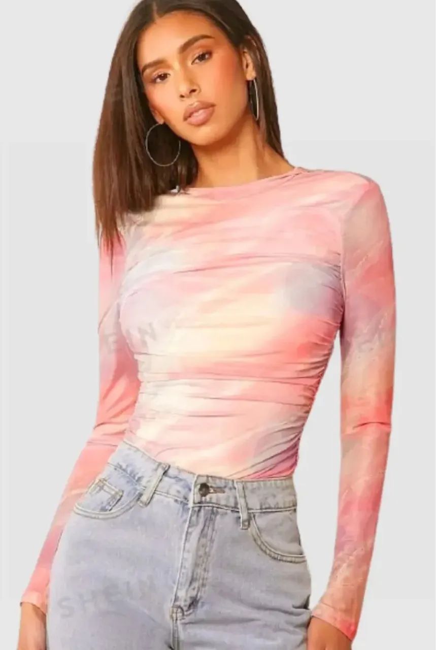 Blusa manga longa tule  SHEIN 