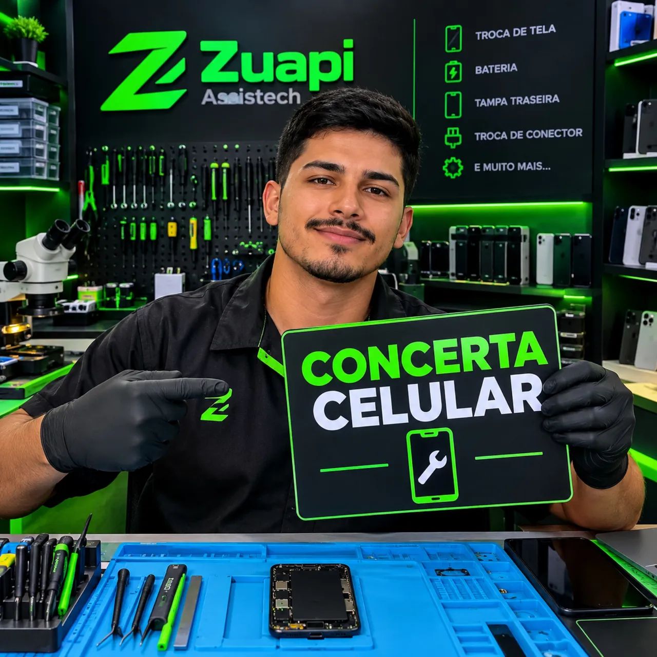 Troca de Tela iPhone, Samsung, Xiaomi e Motorola