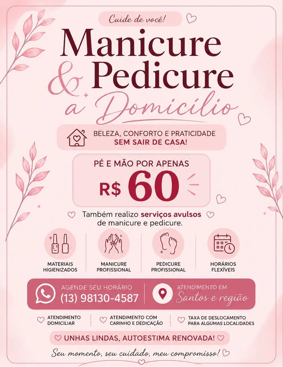 Manicure e Pedicure a Domicílio 