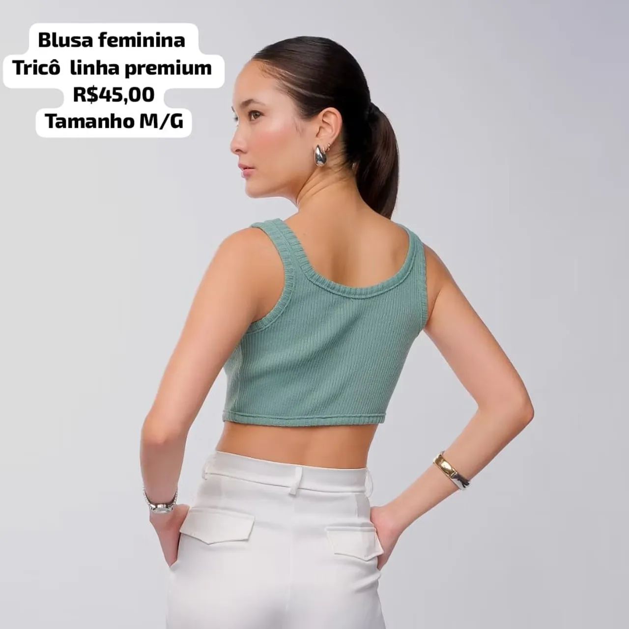 Blusa Cropped linha premium luxo tricô  - Foto 3