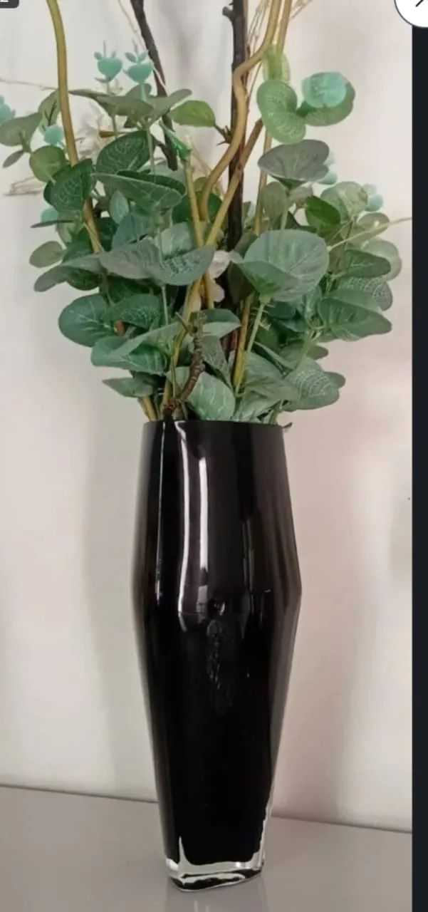 Vaso Vidro Preto 27cm - Foto 2