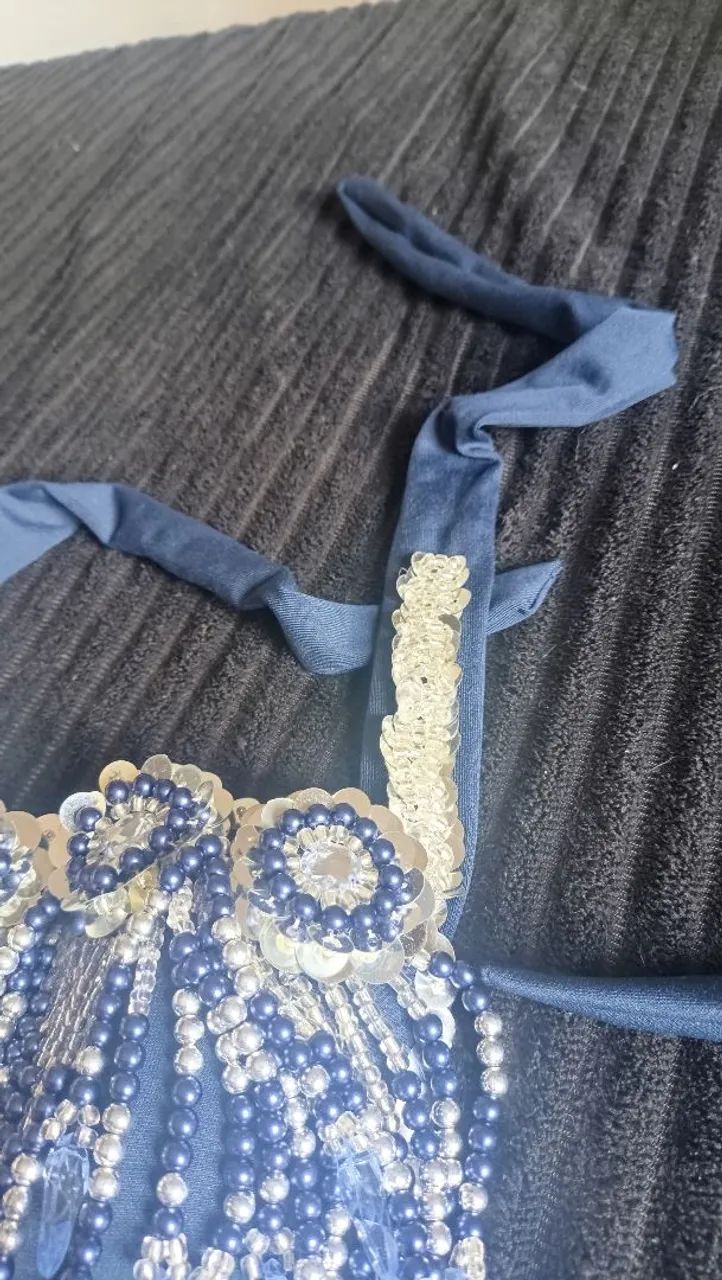 Roupa dança do ventre azul prata - Foto 5
