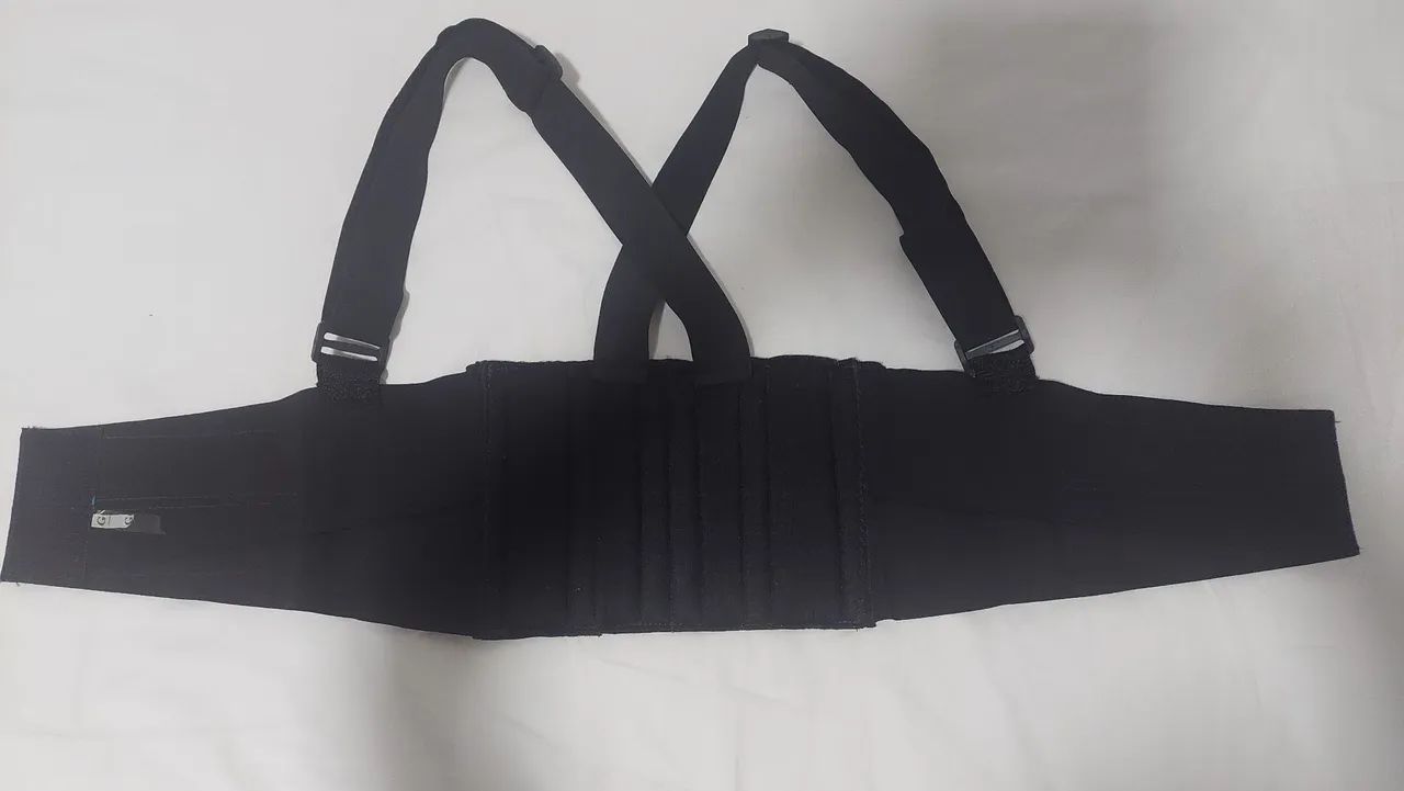 cinta ergonômica de suporte lombar e abdominal com suspensório - Foto 4