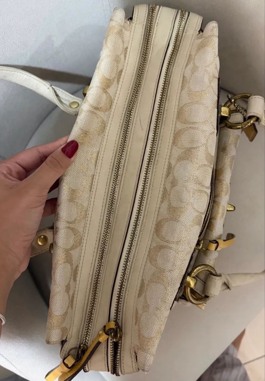 Bolsa Coach vintage satchel bege  - Foto 5