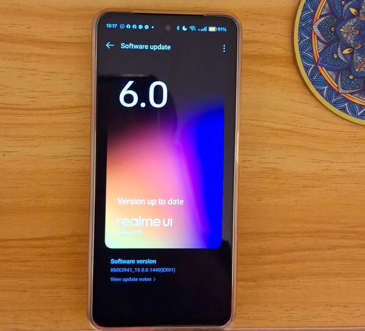 Smartphone Realme C75 256Gb, 8Gb ram com NFC