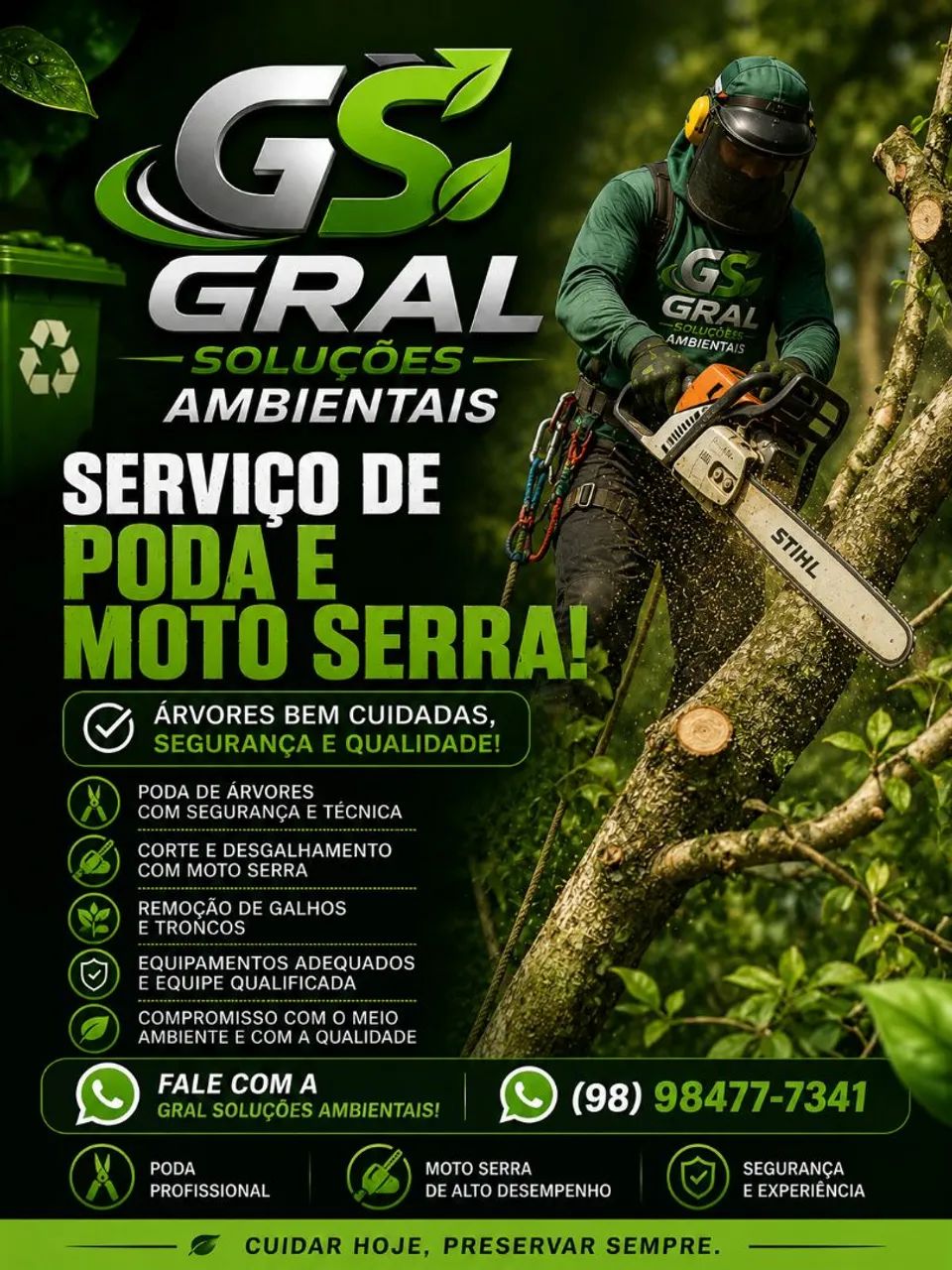 SERVIÇO DE PODA, MOTO SERRA