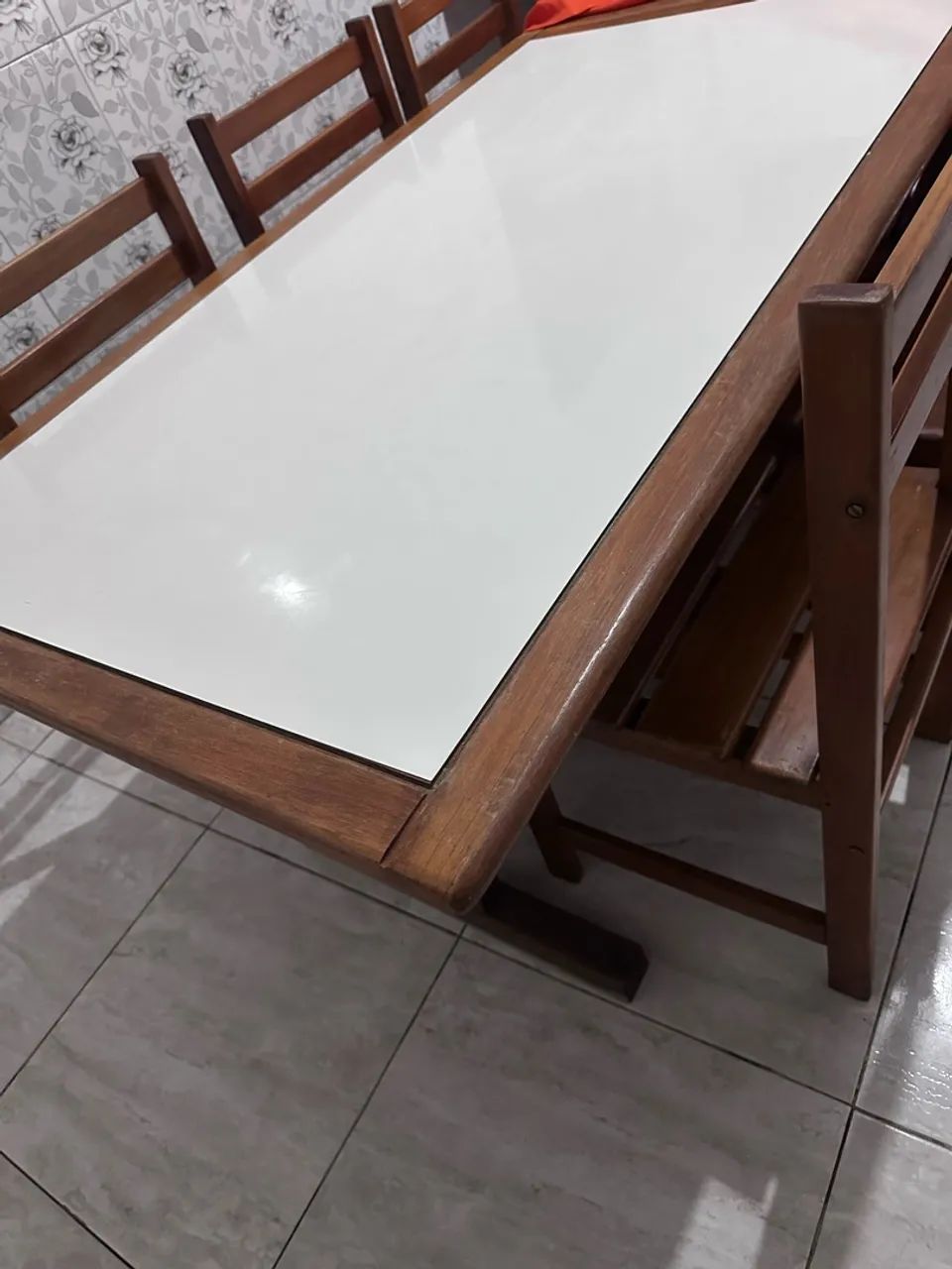 Conj mesa madeira maciça 