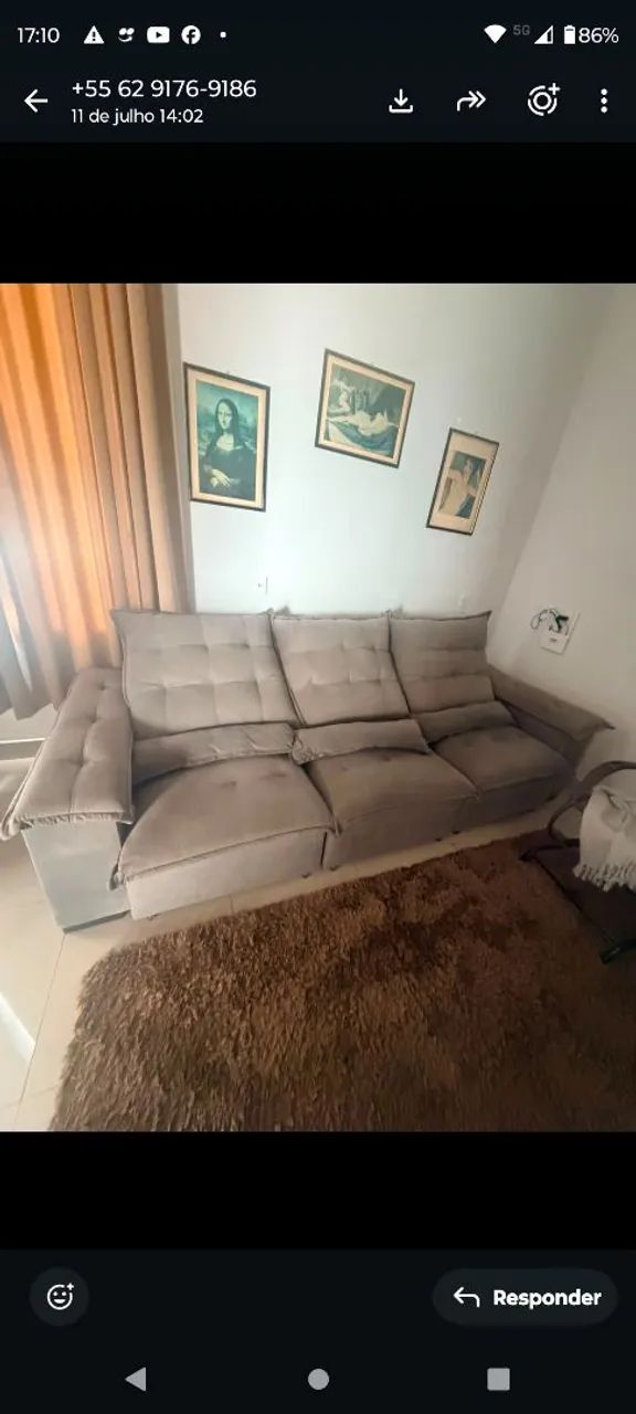 SOFÁ RECLINÁVEL SEMI NOVO 2.000  - Foto 2