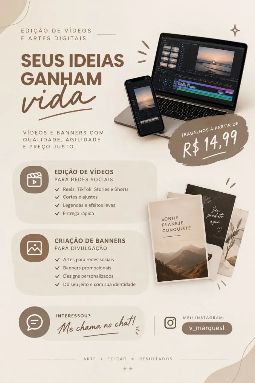 Edição de vídeos e banners