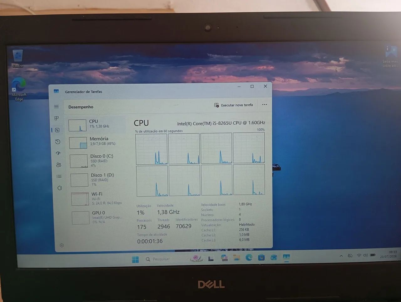 Notebook Vostro 3480 P89G Core i5 8GB SSD 256GB - Foto 3