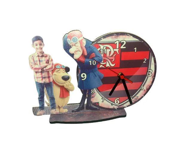 Relógio de mesa Personalizado mdf Premium 29 cm impressão direto no mdf - Foto 4