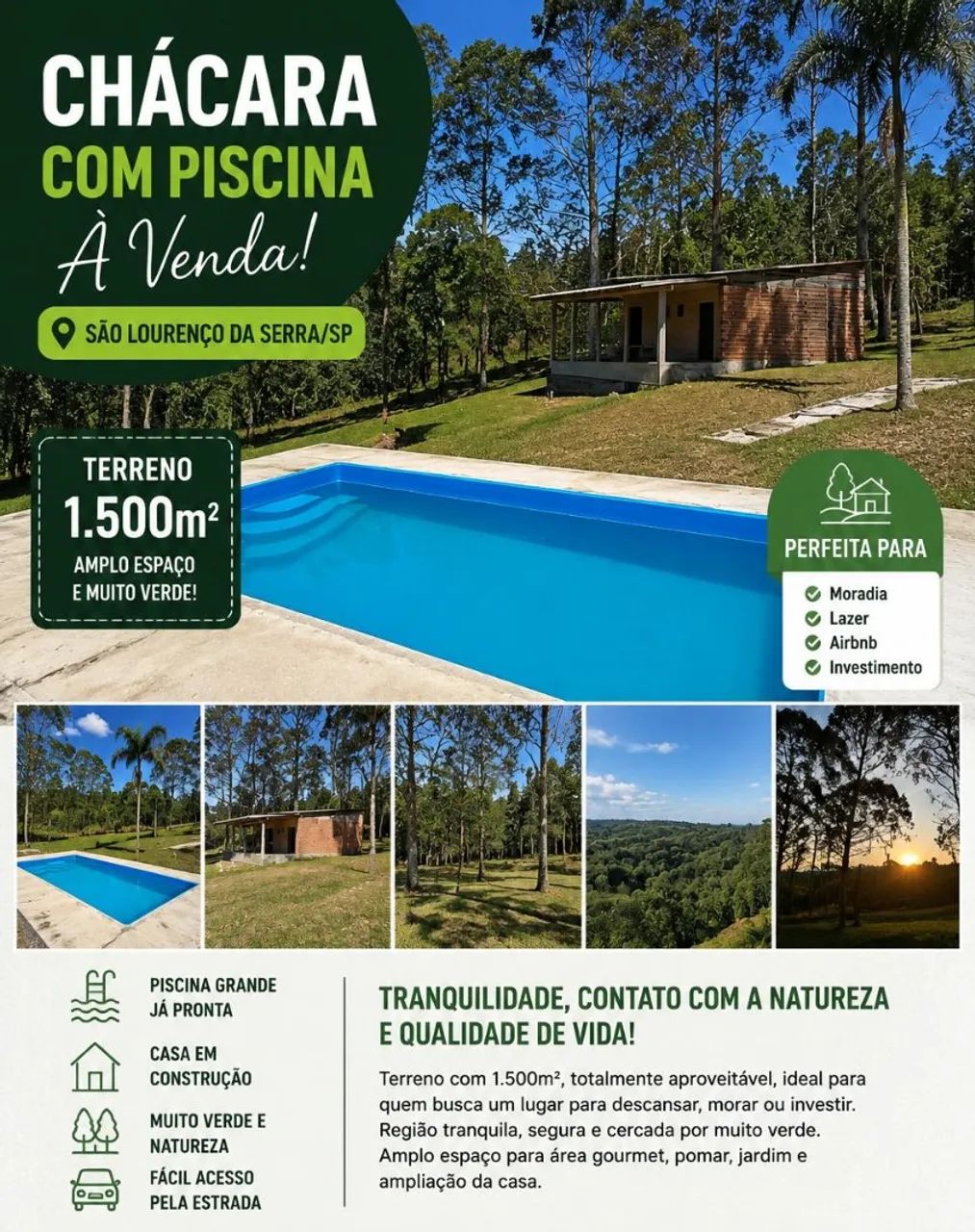 Chácara com Piscina em São Lourenço da Serra - 1.500m² - Foto 2