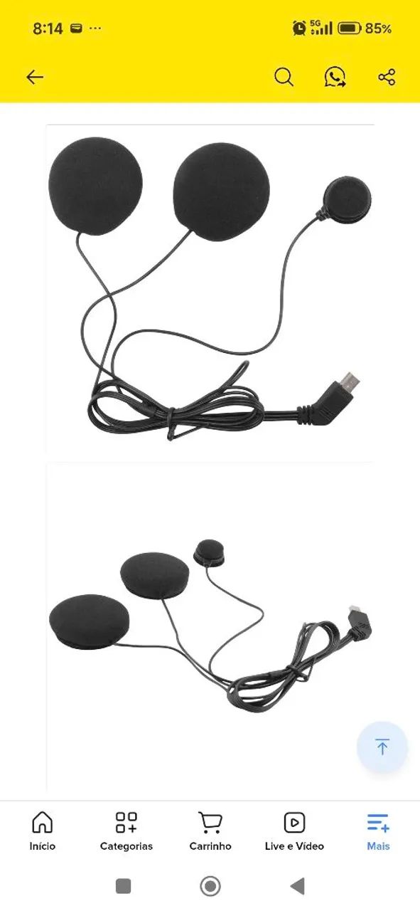 Fone para comunicador capacete moto