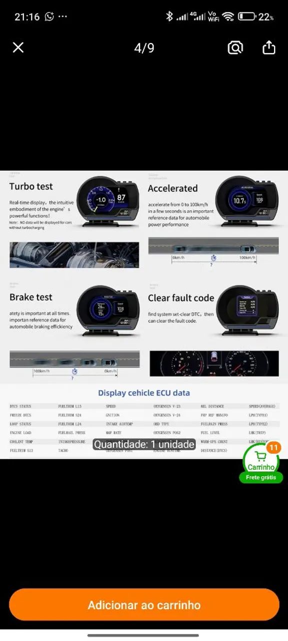 Scanner Hud odb2 universal para carro  - Foto 5
