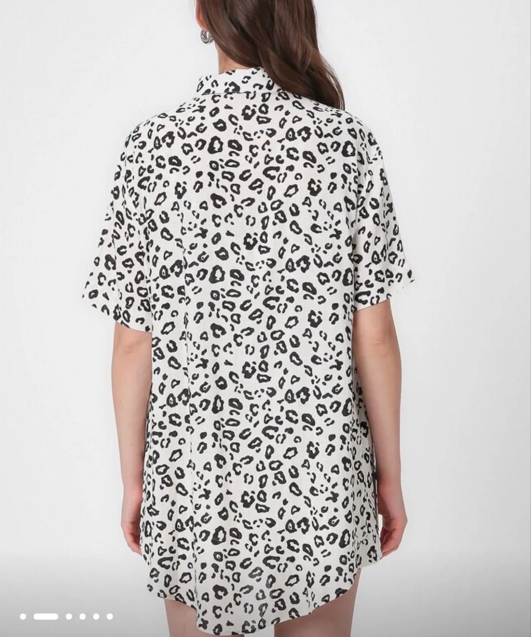 Camisa animal print em viscose com linho - Foto 4