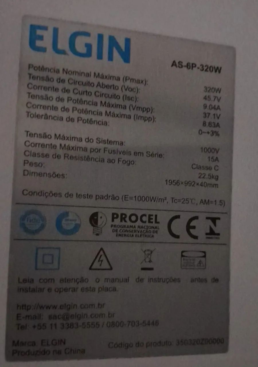 Kit Solar completo ELGIN 1200kWh por mês  - Foto 3
