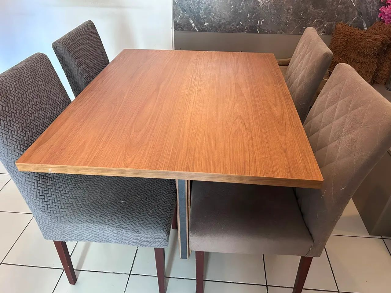 Mesa com 4 cadeiras (MDF marcenaria) - Foto 3
