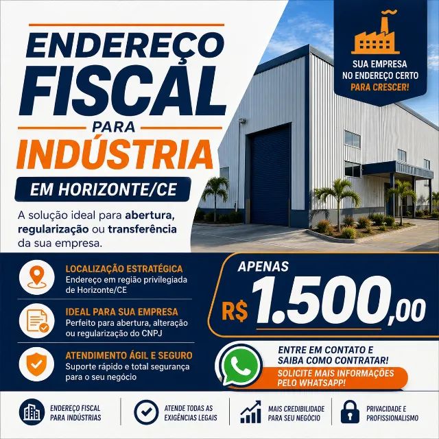 Endereço fiscal para indústria