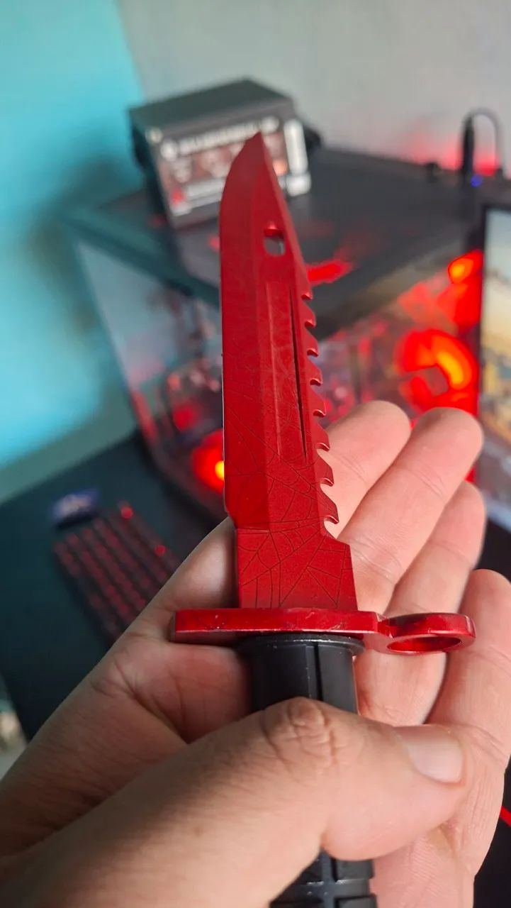 Colecionável estilo CS2 - Bayoneta Teia Rubra - Foto 2
