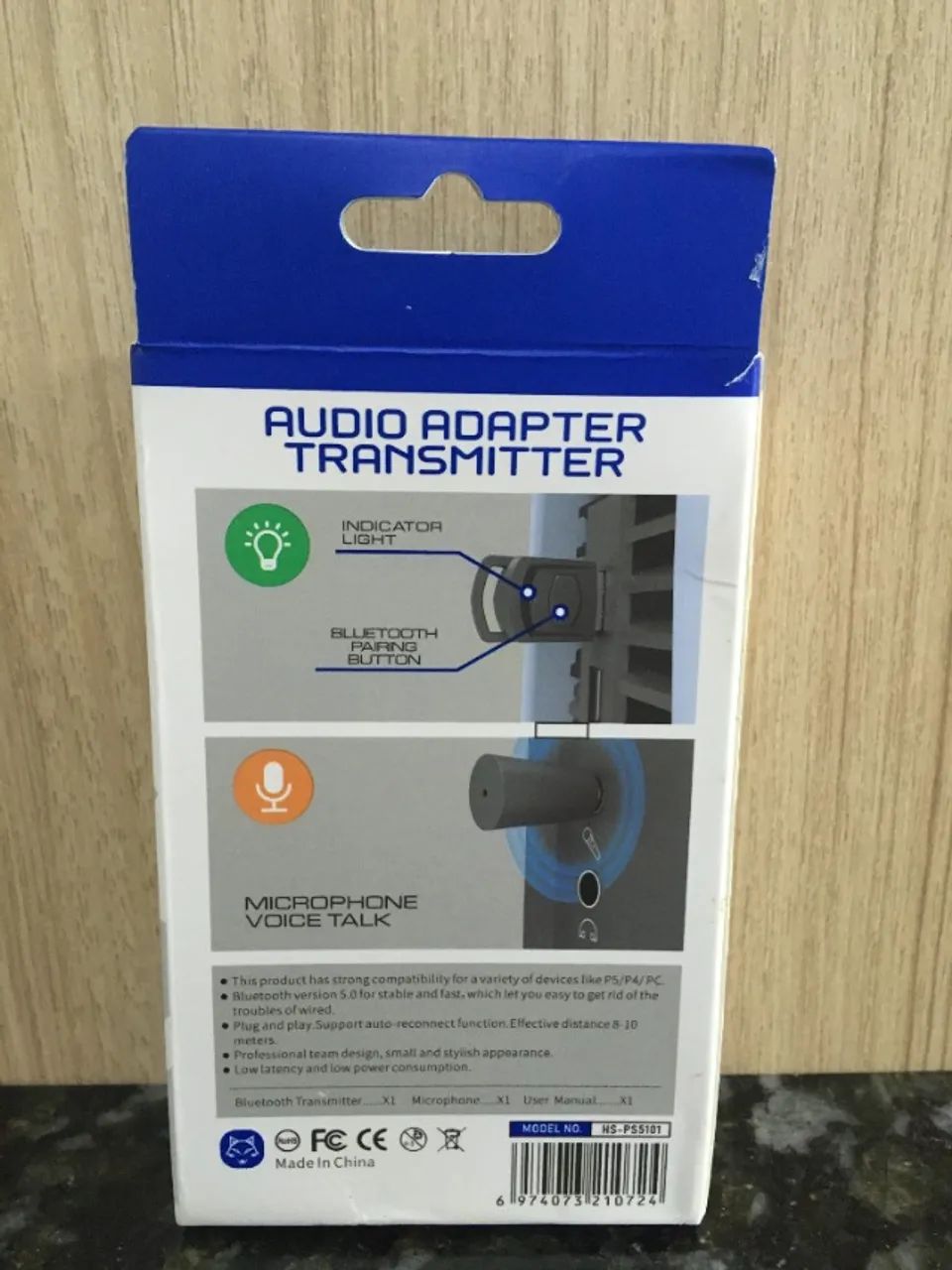 Adaptador Transmissor de Áudio Bluetooth V5.1 Compatível com PS5 e PS4 e PC - NOVO - Foto 2
