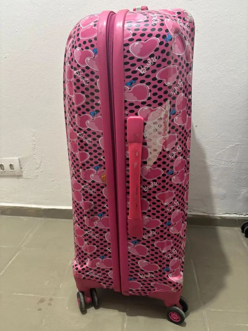 Mala de Viagem infantil 32kg - Rosa Barbie com rodinhas  - Foto 3