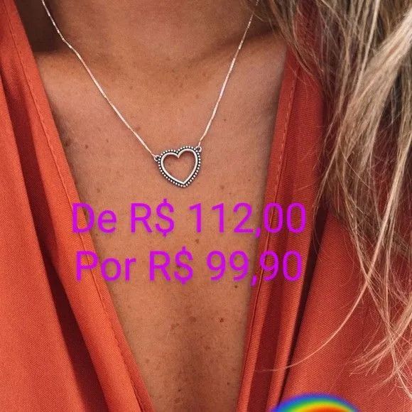 Colar Coração em Prata 