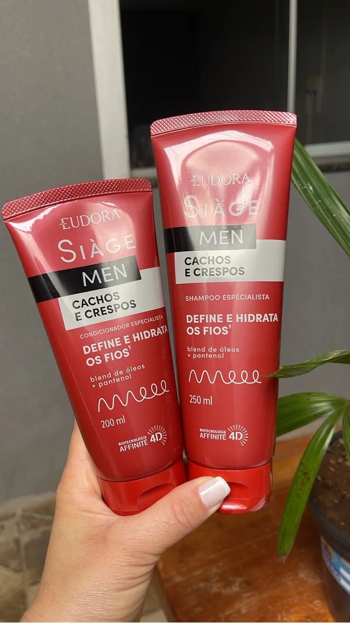 Eudora siàge men cachos e crespos (shampoo +condicionador)